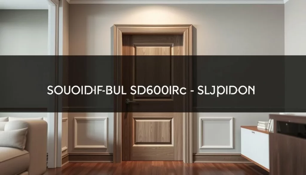 A well-lit, high-quality photograph of a professional-grade soundproof door solution for a residential or commercial interior. The door should be the focal point, showcasing its thick, insulated construction and high-quality hardware. The background should feature a modern, minimalist decor with clean lines and muted colors to complement the door's design. Capture the door from a slightly low angle to emphasize its sturdy, reliable presence. Convey a sense of quality, functionality, and noise-reducing capabilities through the image.